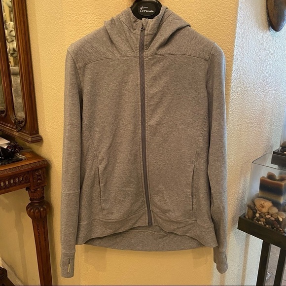 LULULEMON Women Gray Hoodie Zipped Jacket Size 8 - Picture 1 of 8